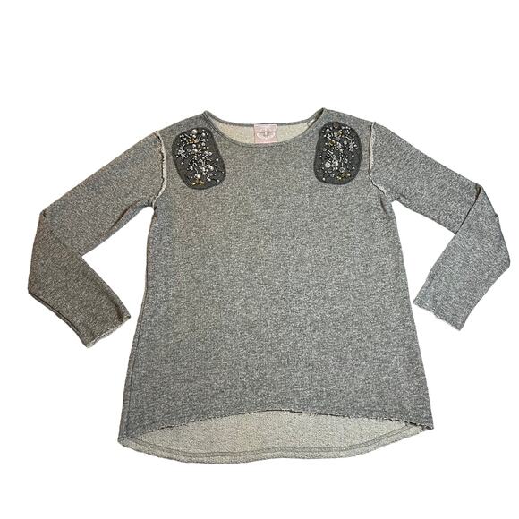 Romeo & Juliet Couture Embellished Shoulder Relaxed Fit Sweatshirt Size Small - Picture 1 of 8